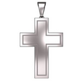 Sterling Silver Cross Pendant, 3/4" X 1.7mm Sterling Silver Cross Pendant, 3/4" X 1.7mm Sterling